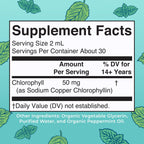 MaryRuth Organics mulberry derived chlorophyll drops packaging showing non-GMO and clean label certifications