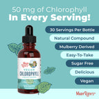 Peppermint flavored chlorophyll drops bottle placed next to fresh mint leaves representing its clean taste