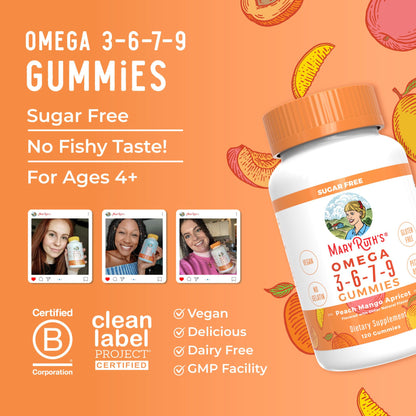 MaryRuth Organics premium imported vegan omega supplement packaging base showing clear storage instructions.