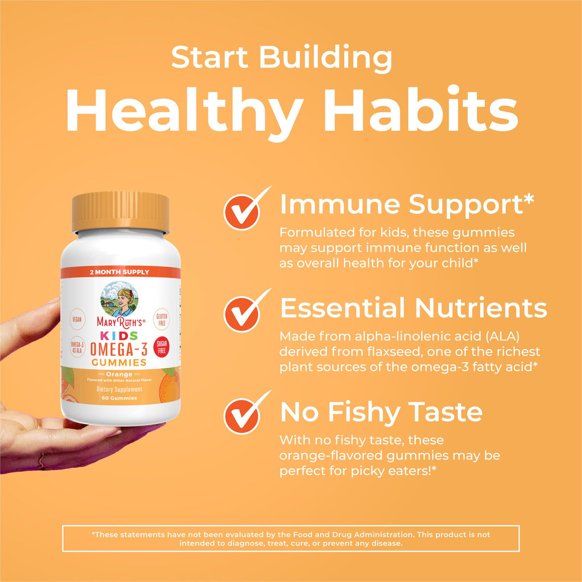 MaryRuth Organics Kids Vegan Omega 3 Gummies individual plant based gummy texture
