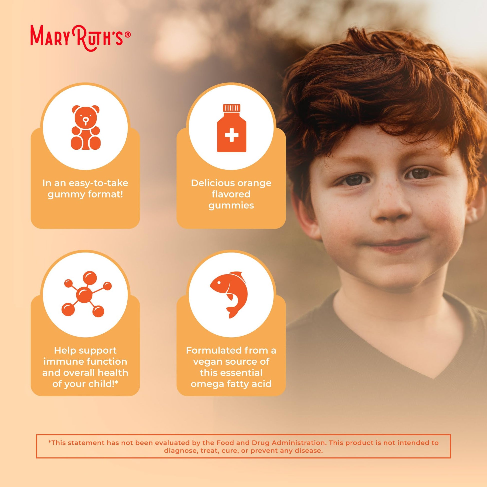 MaryRuth Organics kids chewable vitamins with vitamin C immune support ingredients