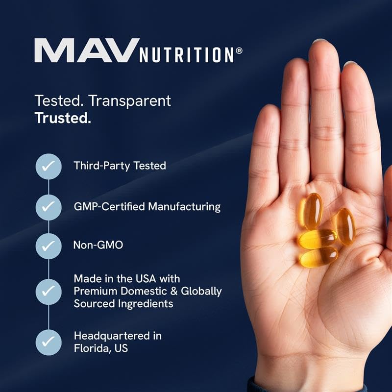 MAV NUTRITION wild caught cod liver oil supplement fact label detail