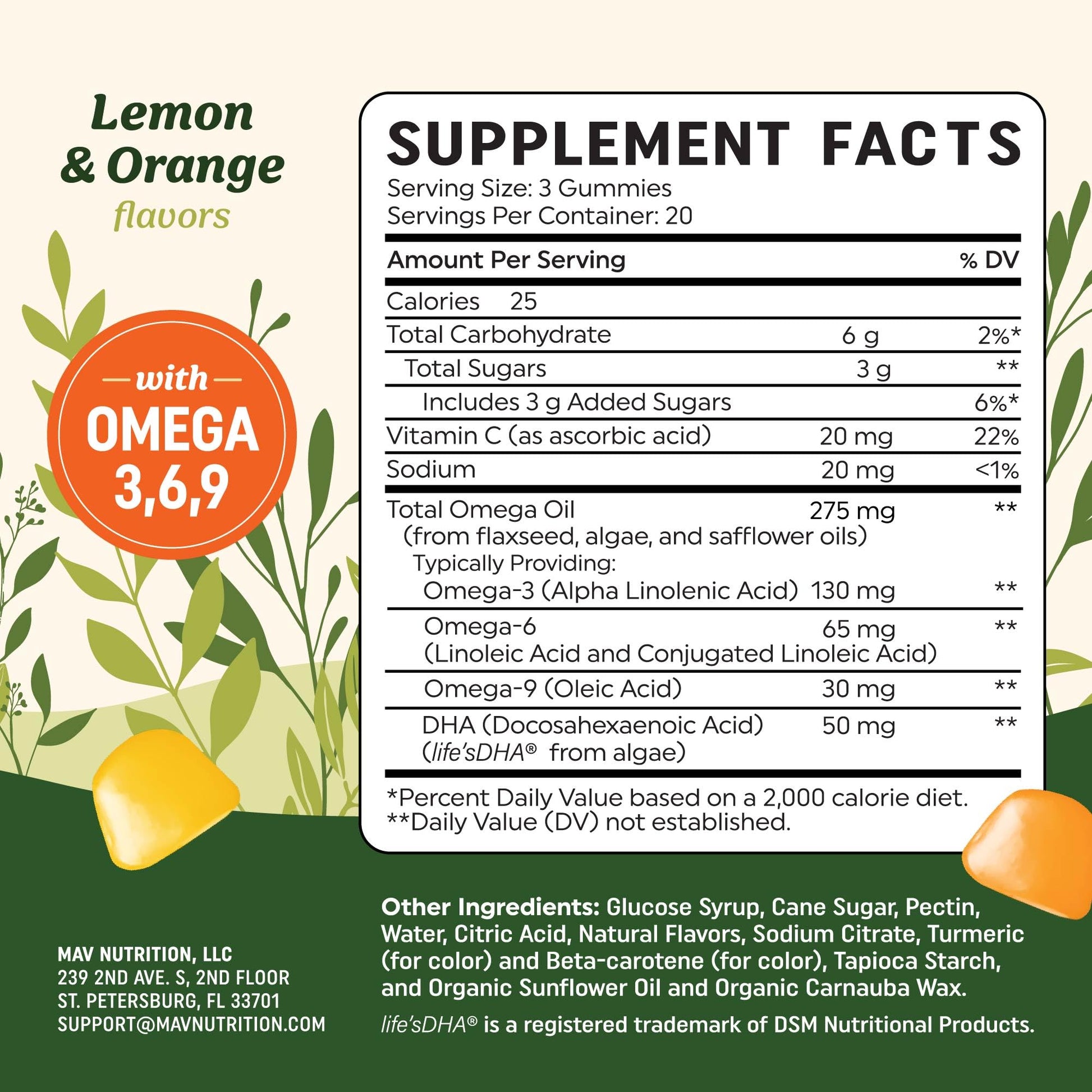 Mav Nutrition vegan omega 3 6 9 ingredients highlight