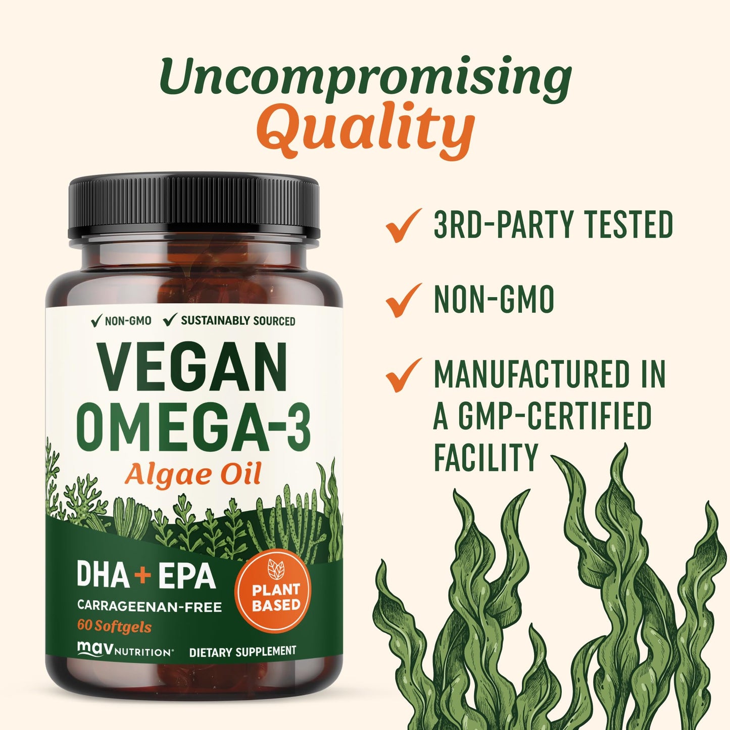 MAV Nutrition non GMO fish oil alternative dietary supplement