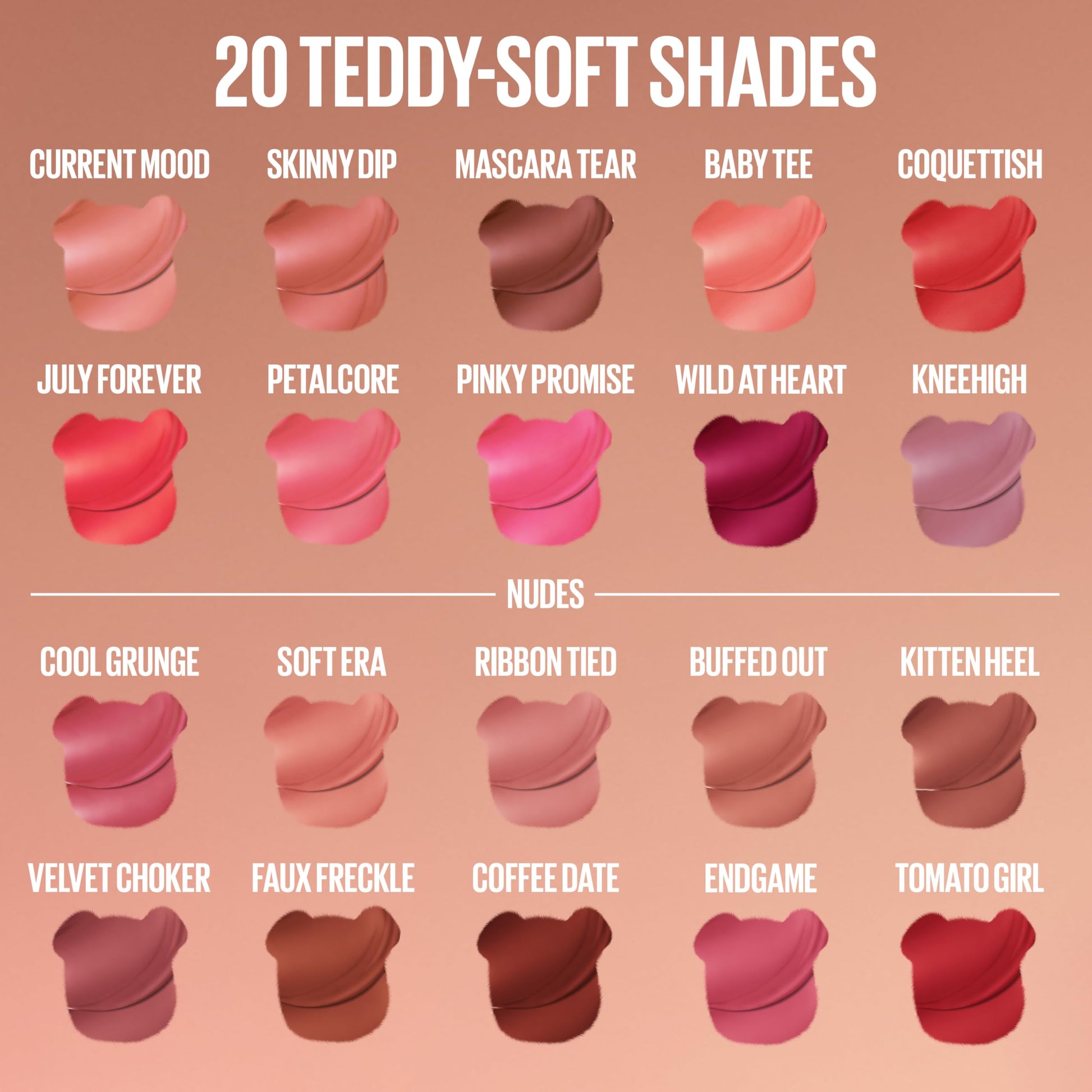 Model wearing Maybelline Super Stay Teddy Tint on lips
