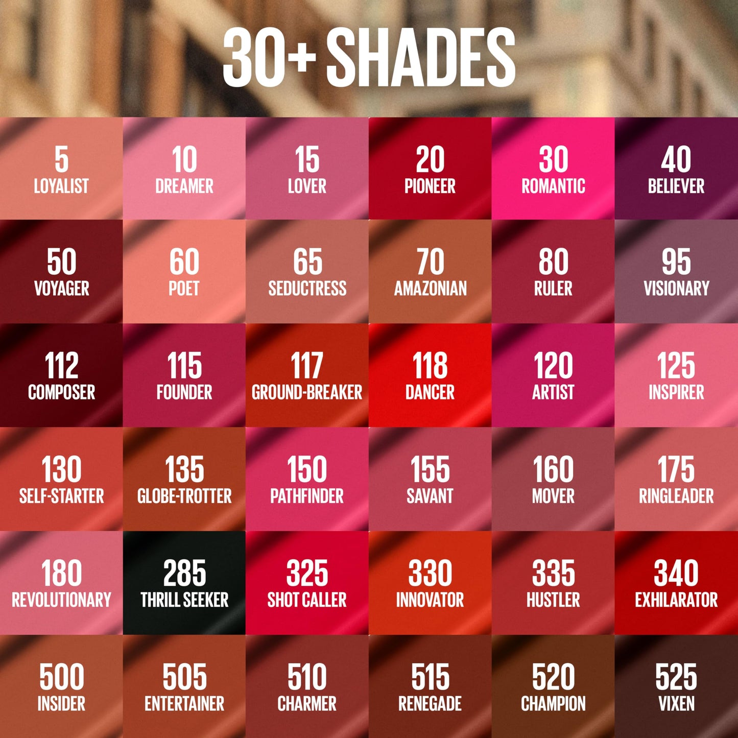 Maybelline liquid lipstick 16 hour wear label detail