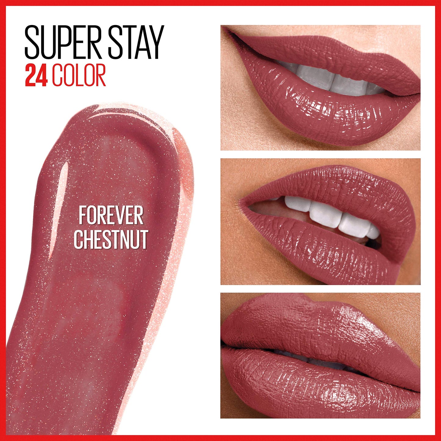 Forever Chestnut brown shade swatch on skin