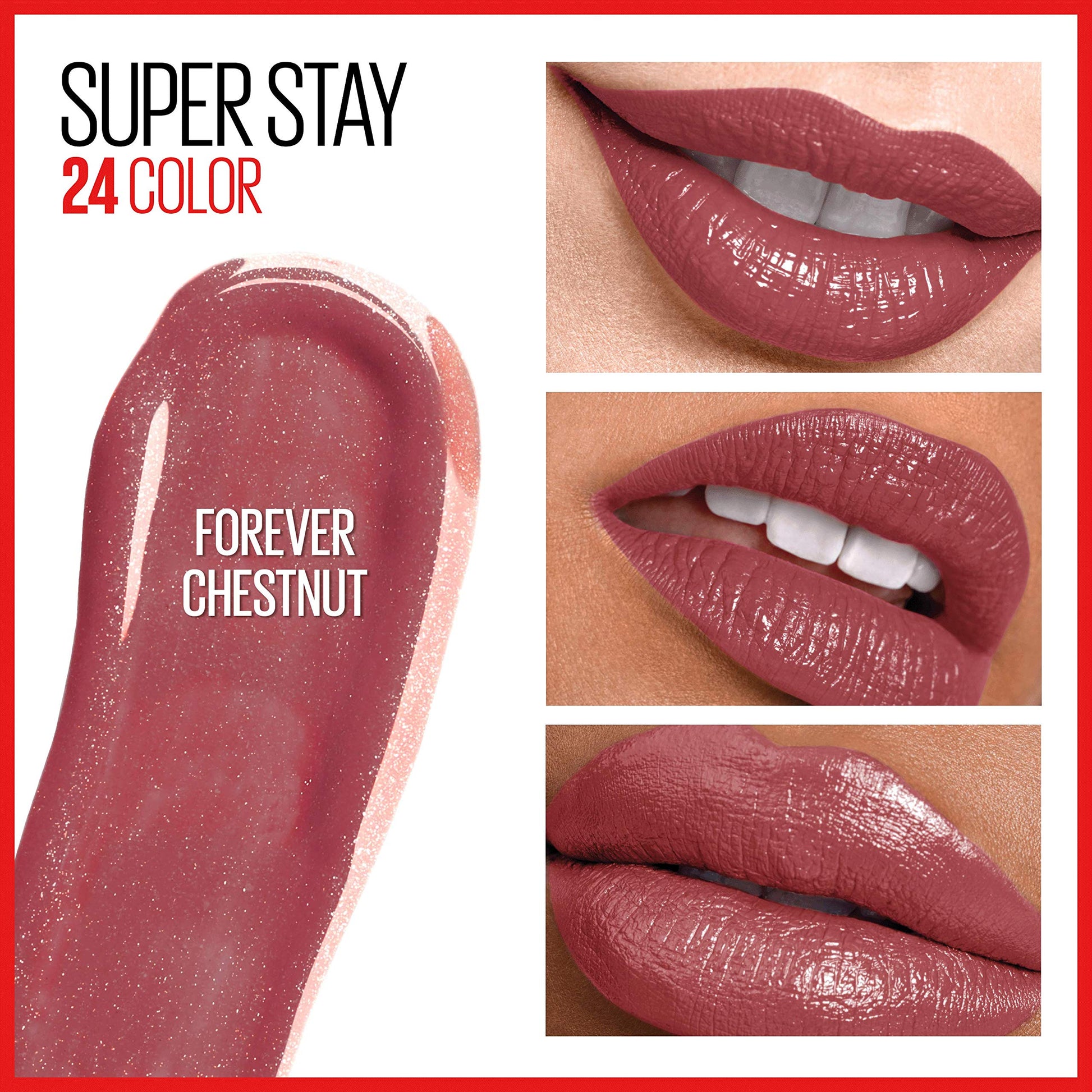 Forever Chestnut brown shade swatch on skin