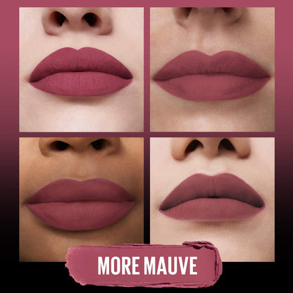 Maybelline Ultimatte More Mauve shade swatch on skin