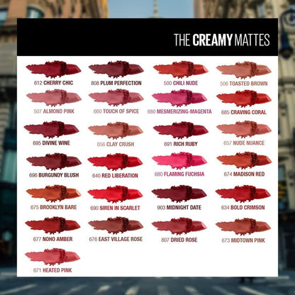 Maybelline creamy matte lipstick applicator view
