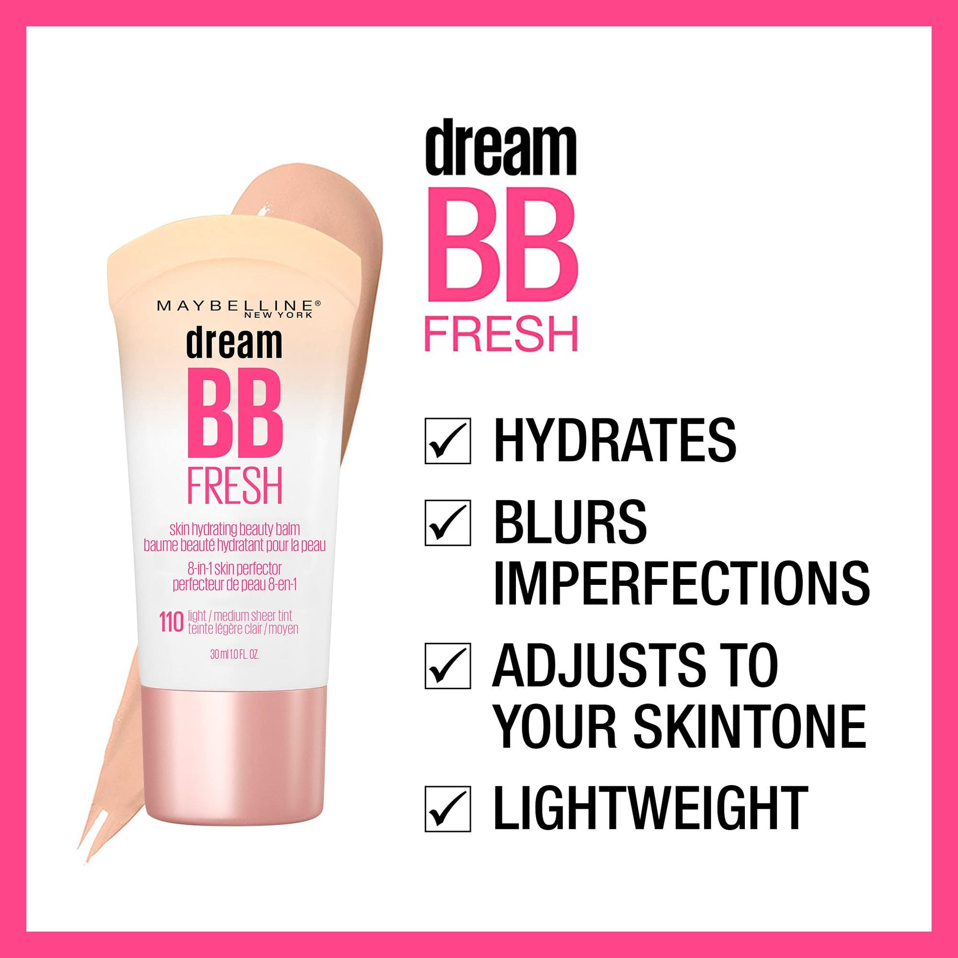 Maybelline USA imported light medium shade selection label