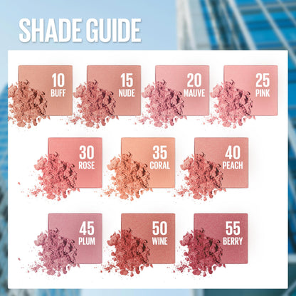 Maybelline New York Fit Me compact powder blush shade swatch on skin