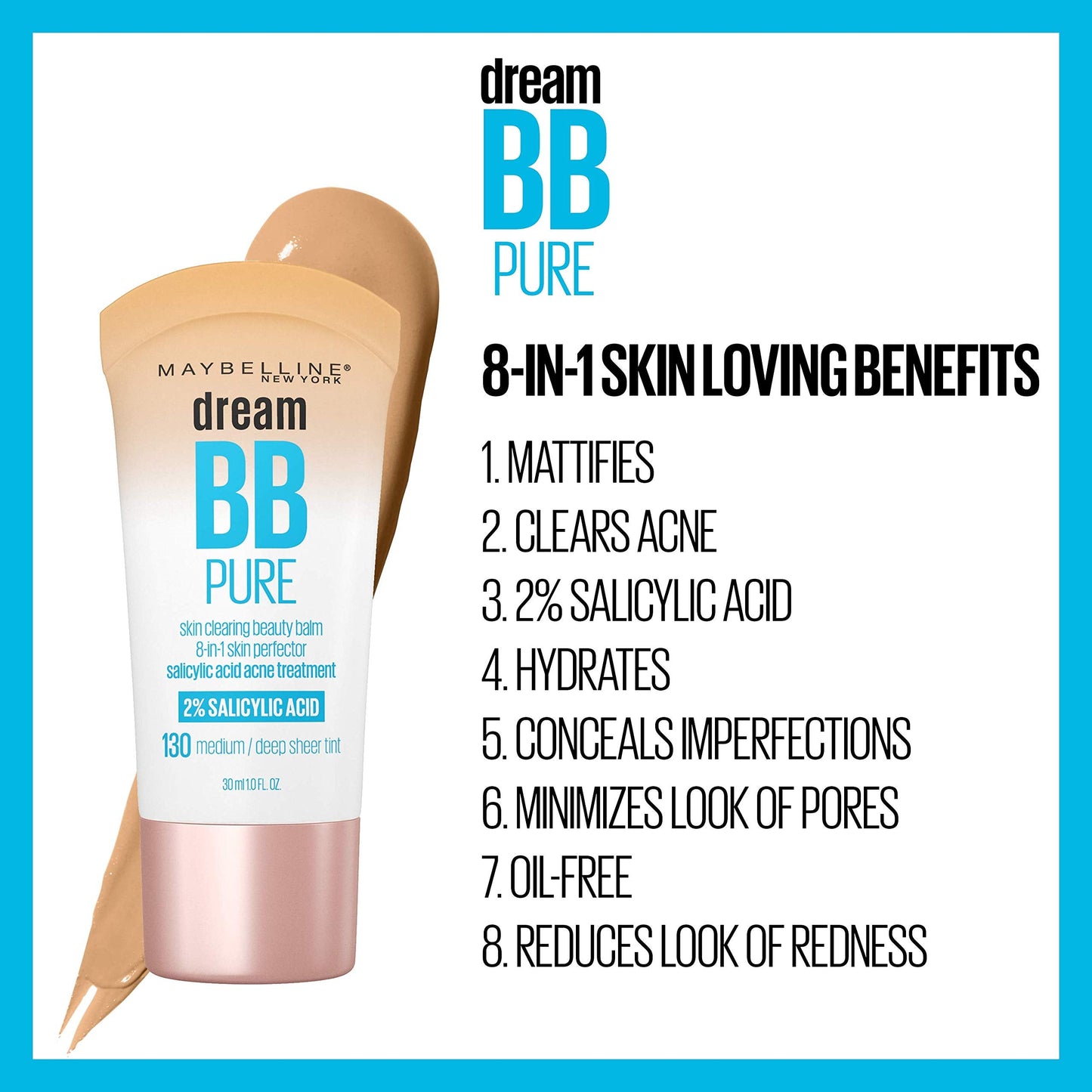 Maybelline oil free salicylic acid BB cream container close up view