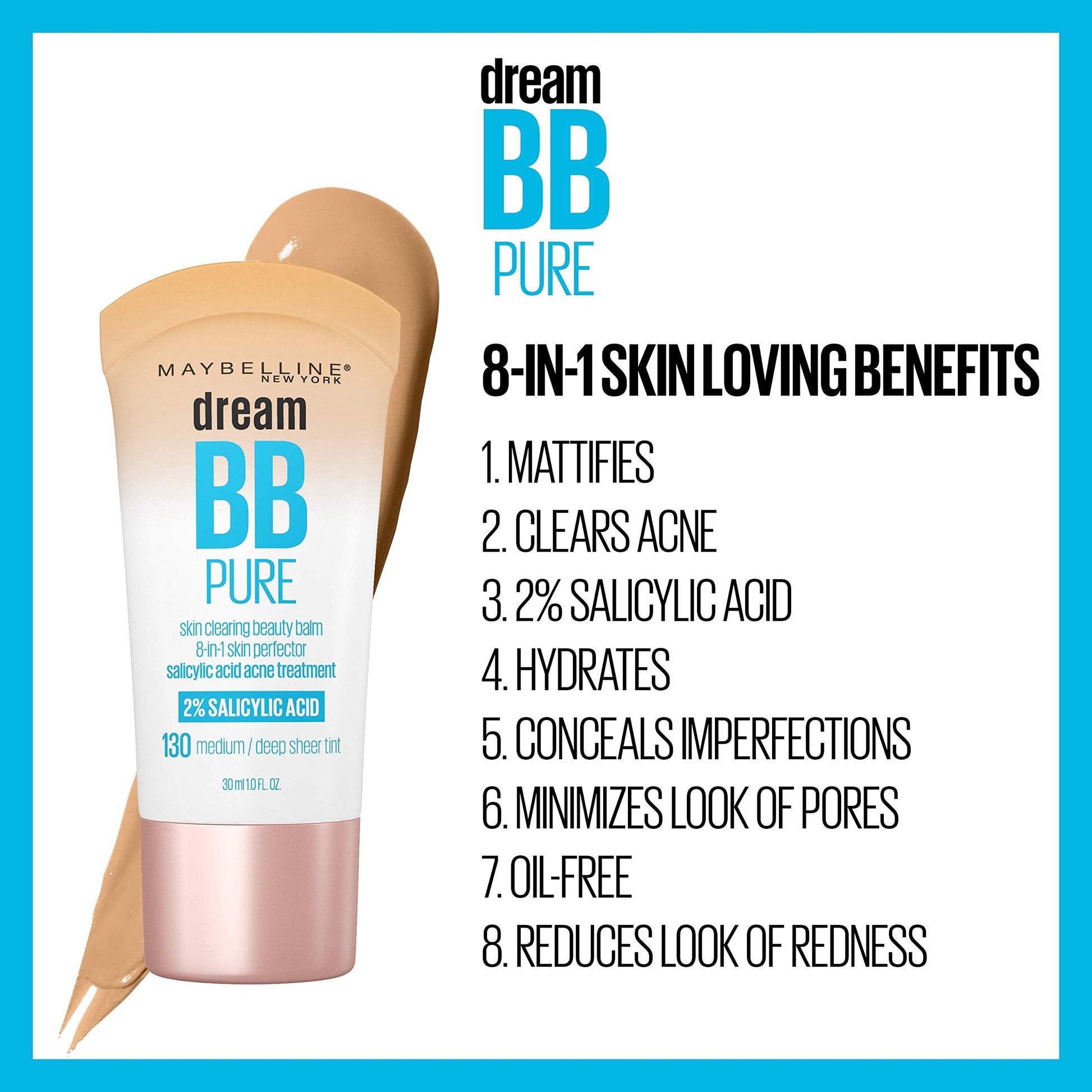Maybelline oil free salicylic acid BB cream container close up view