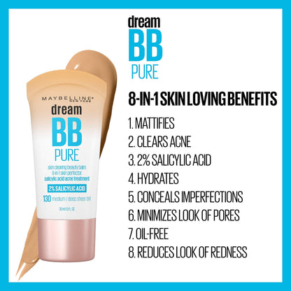 Maybelline oil free salicylic acid BB cream container close up view