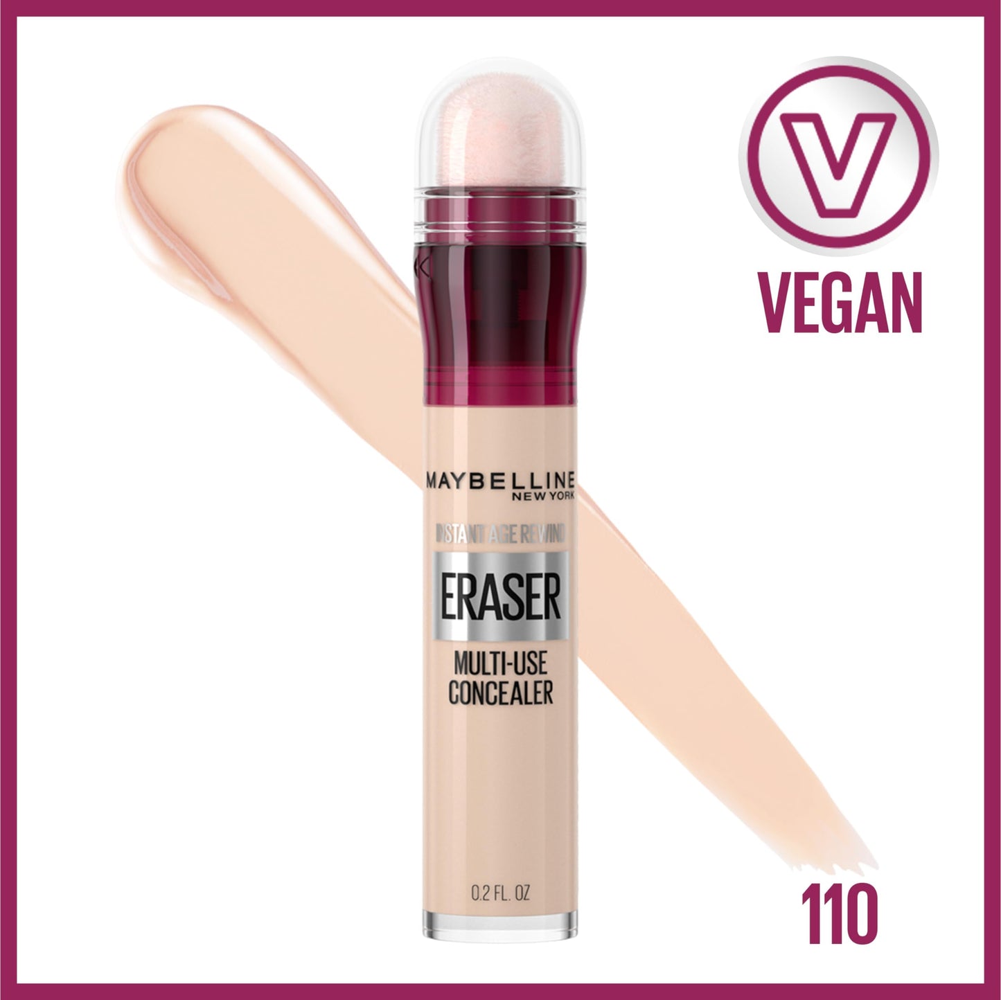Maybelline liquid under eye concealer in shade Fair showing micro corrector sponge