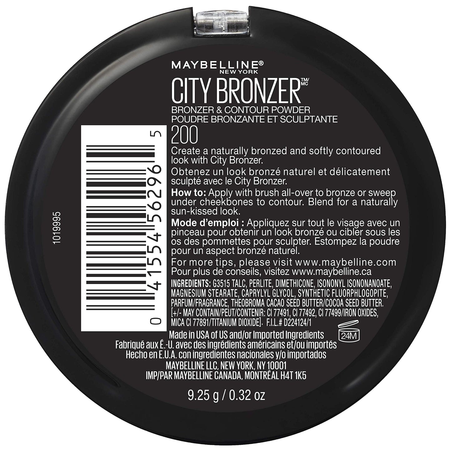 Texture shot of micro milled Maybelline contour powder for face makeup