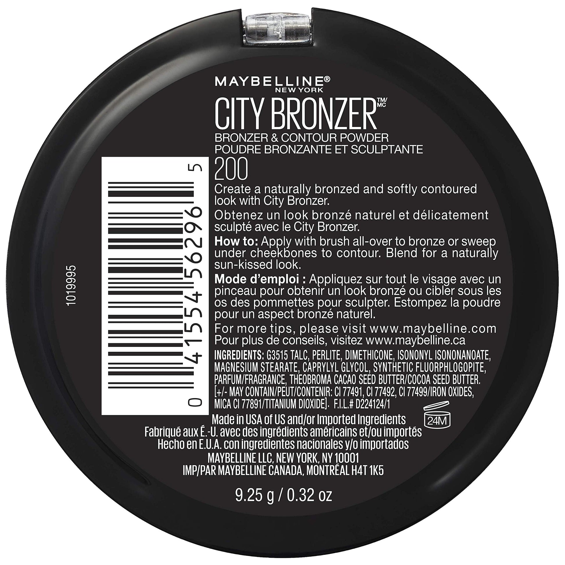 Texture shot of micro milled Maybelline contour powder for face makeup