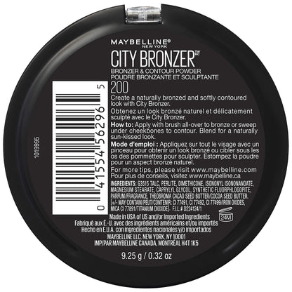 Texture shot of micro milled Maybelline contour powder for face makeup