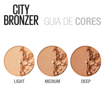 Maybelline City Bronzer 200 packaging back showing ingredients and shade name