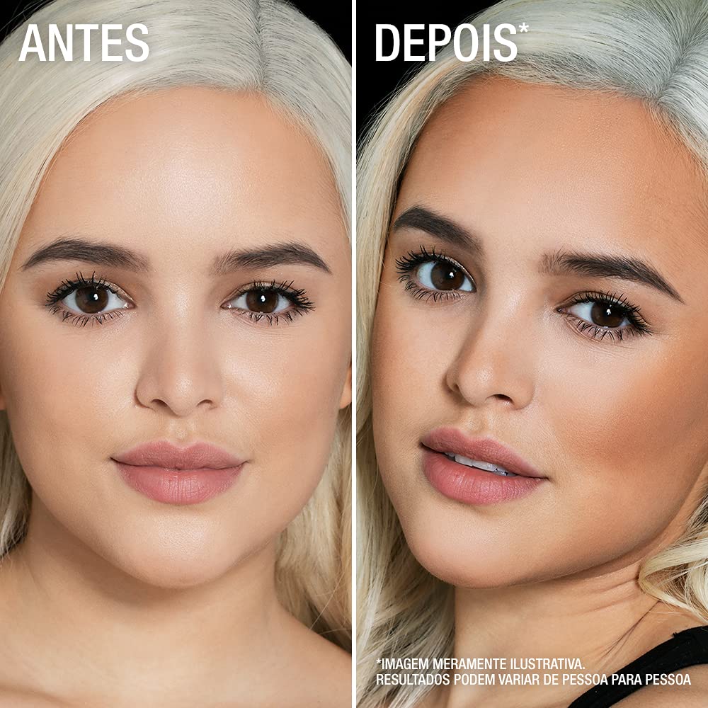 Swatches of Maybelline Medium Cool bronzer on light to medium skin tones