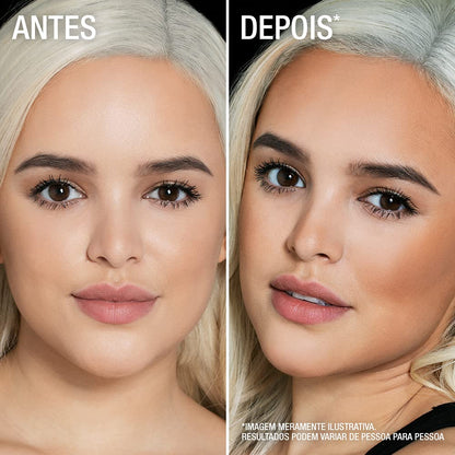 Swatches of Maybelline Medium Cool bronzer on light to medium skin tones