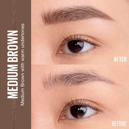 Maybelline brow pencil featuring built-in blending spoolie brush