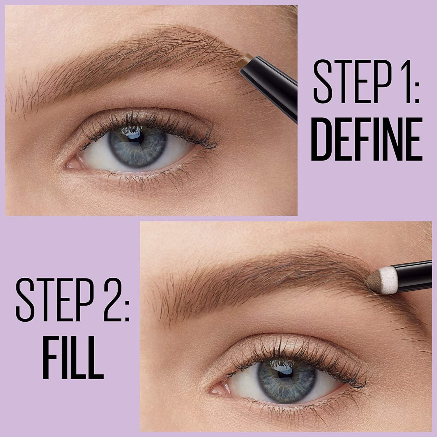 Detail view of Maybelline Express Brow 2-In-1 powder sponge applicator
