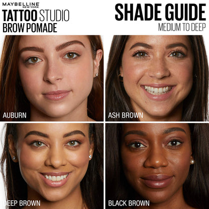 Detailed product label of Maybelline Tattoo Studio Brow Pomade