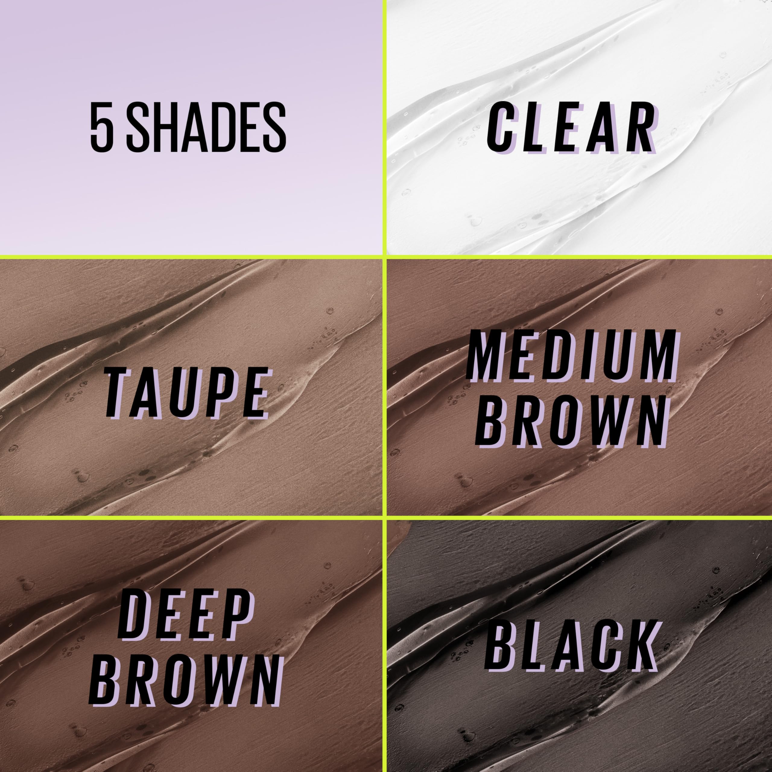 Close up view of the mini precision sculpting brush holding the brow glue formula