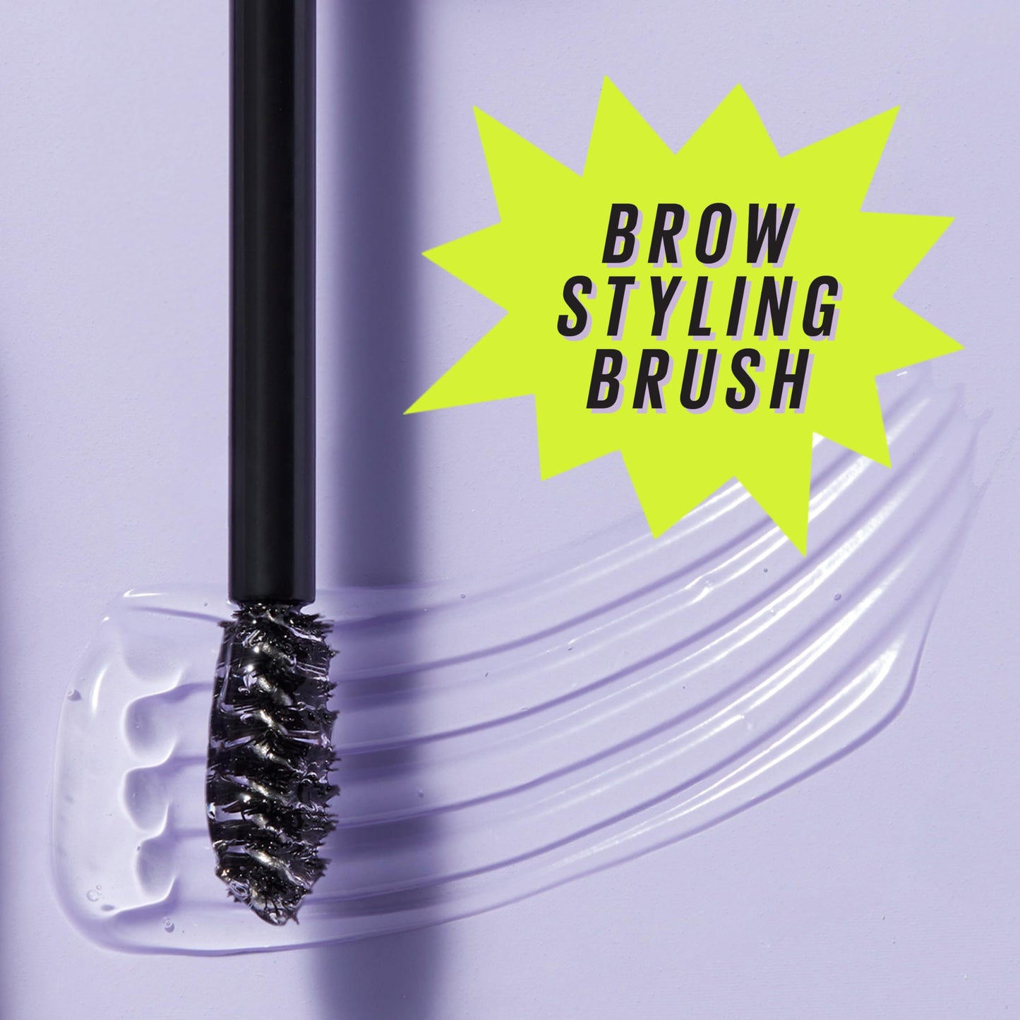 Model showcasing twenty four hour transfer resistant brow look with medium brown tint