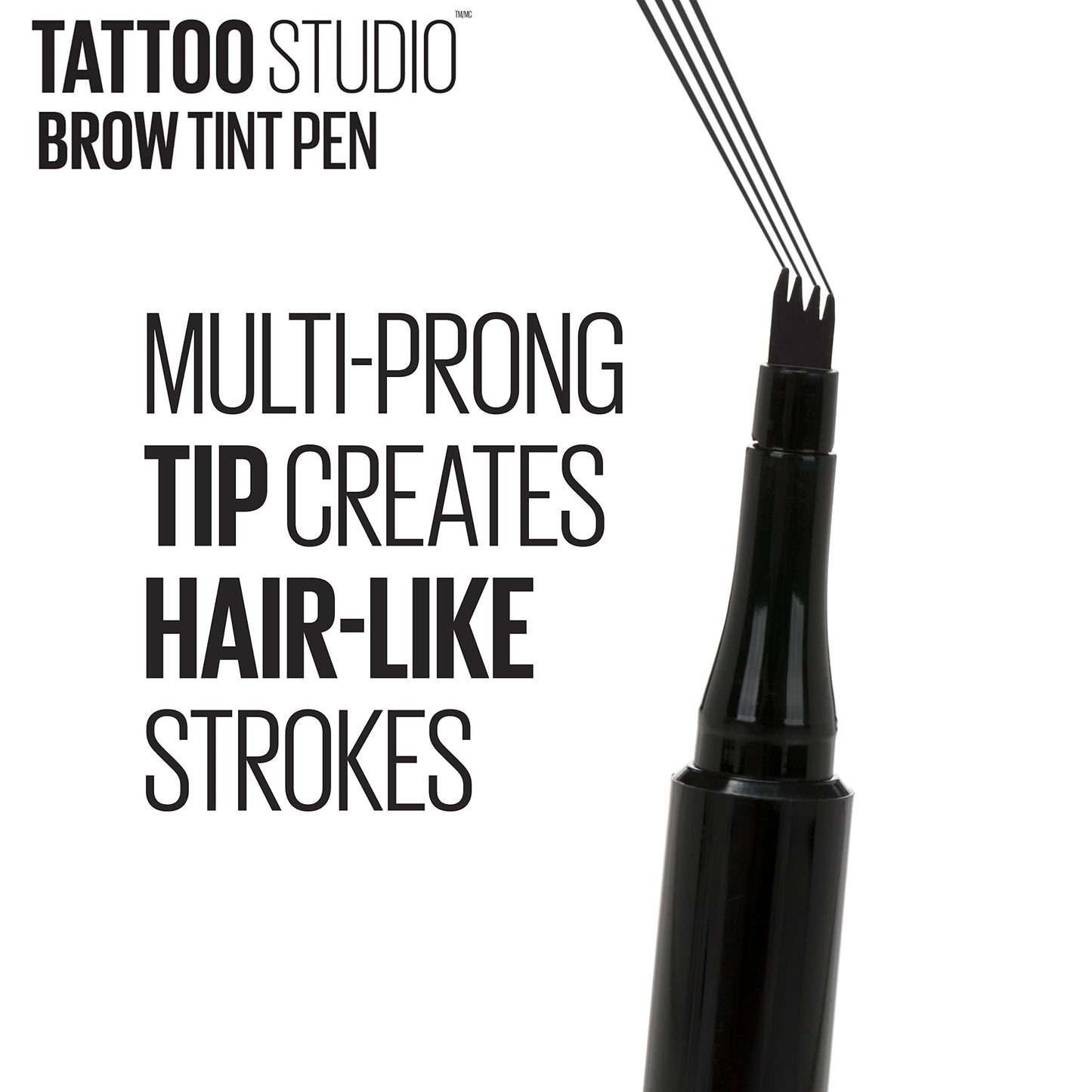 Back view of Maybelline brow tint pen showing product information