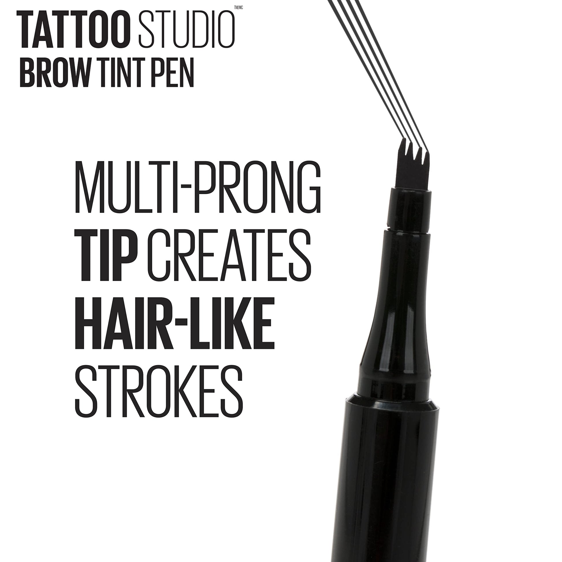 Back view of Maybelline brow tint pen showing product information
