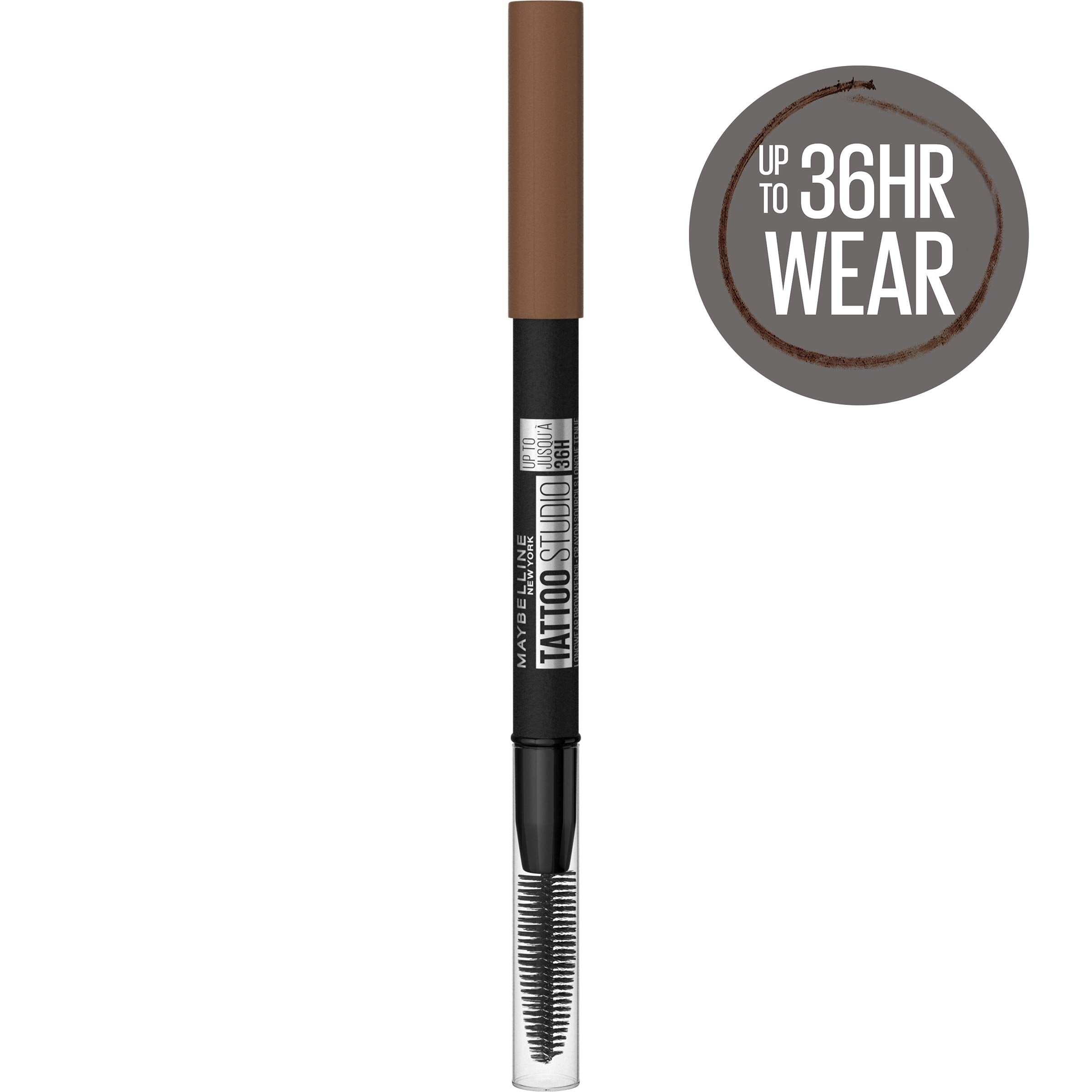 Detailed view of Maybelline Tattoo Studio brow pencil packaging