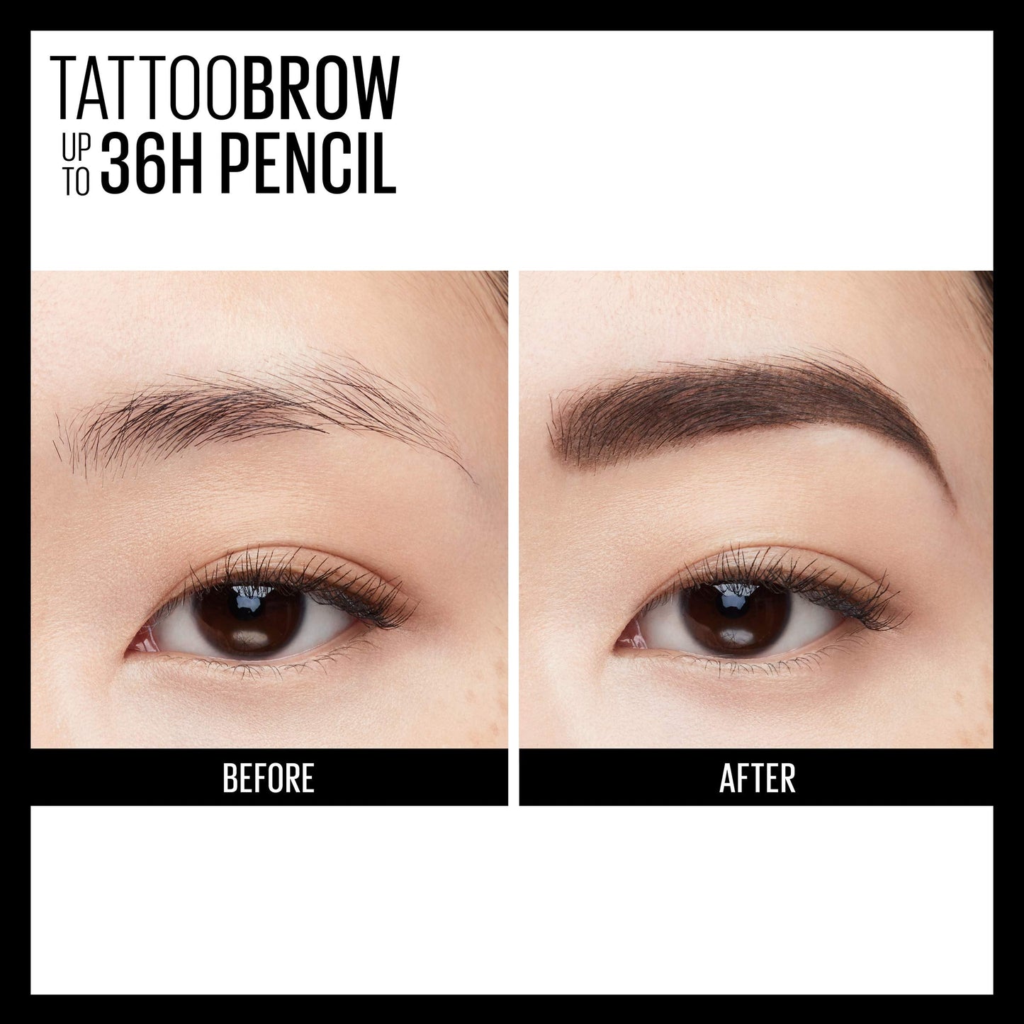 Maybelline long-lasting waterproof brow pencil label