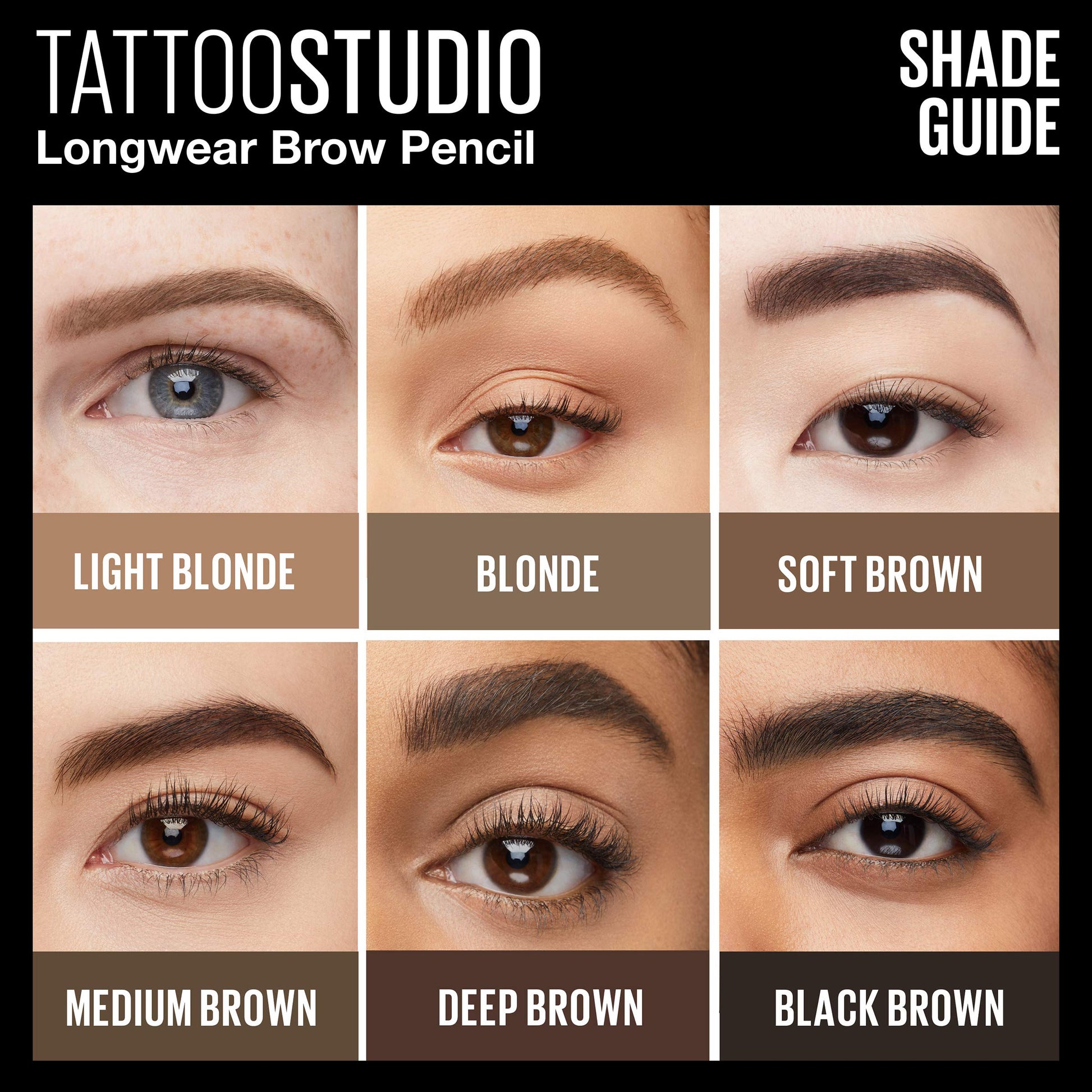 Professional model with perfectly defined brows using Maybelline
