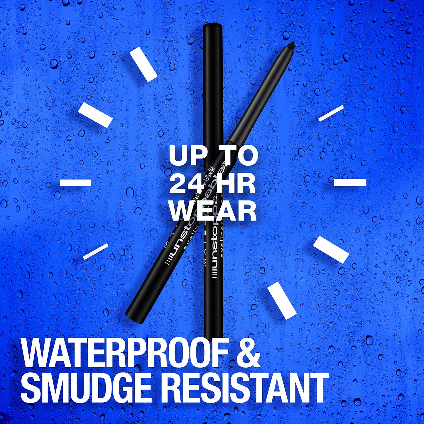 Maybelline Unstoppable waterproof eyeliner matte black swatch