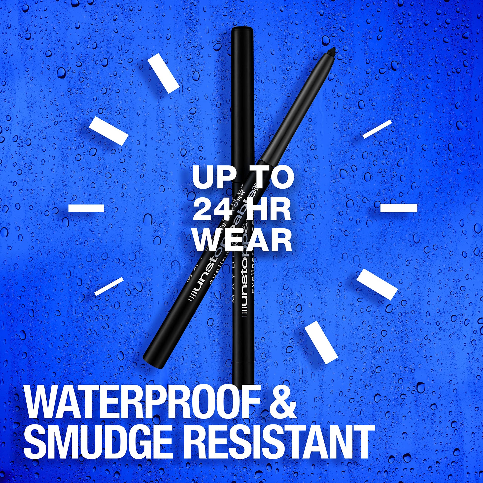 Maybelline Unstoppable waterproof eyeliner matte black swatch