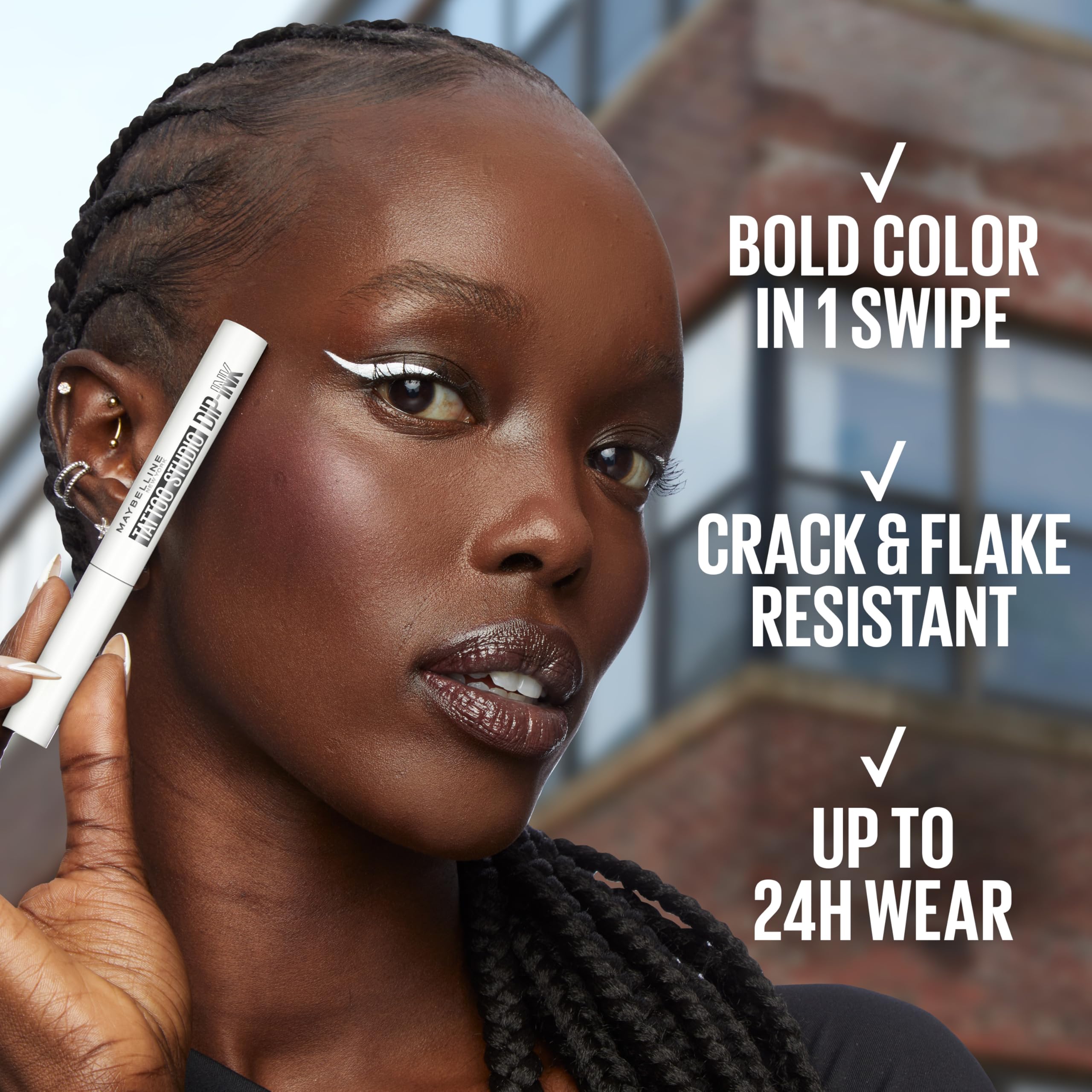 Maybelline Tattoo Studio Dip-Ink liquid eyeliner swatch on skin