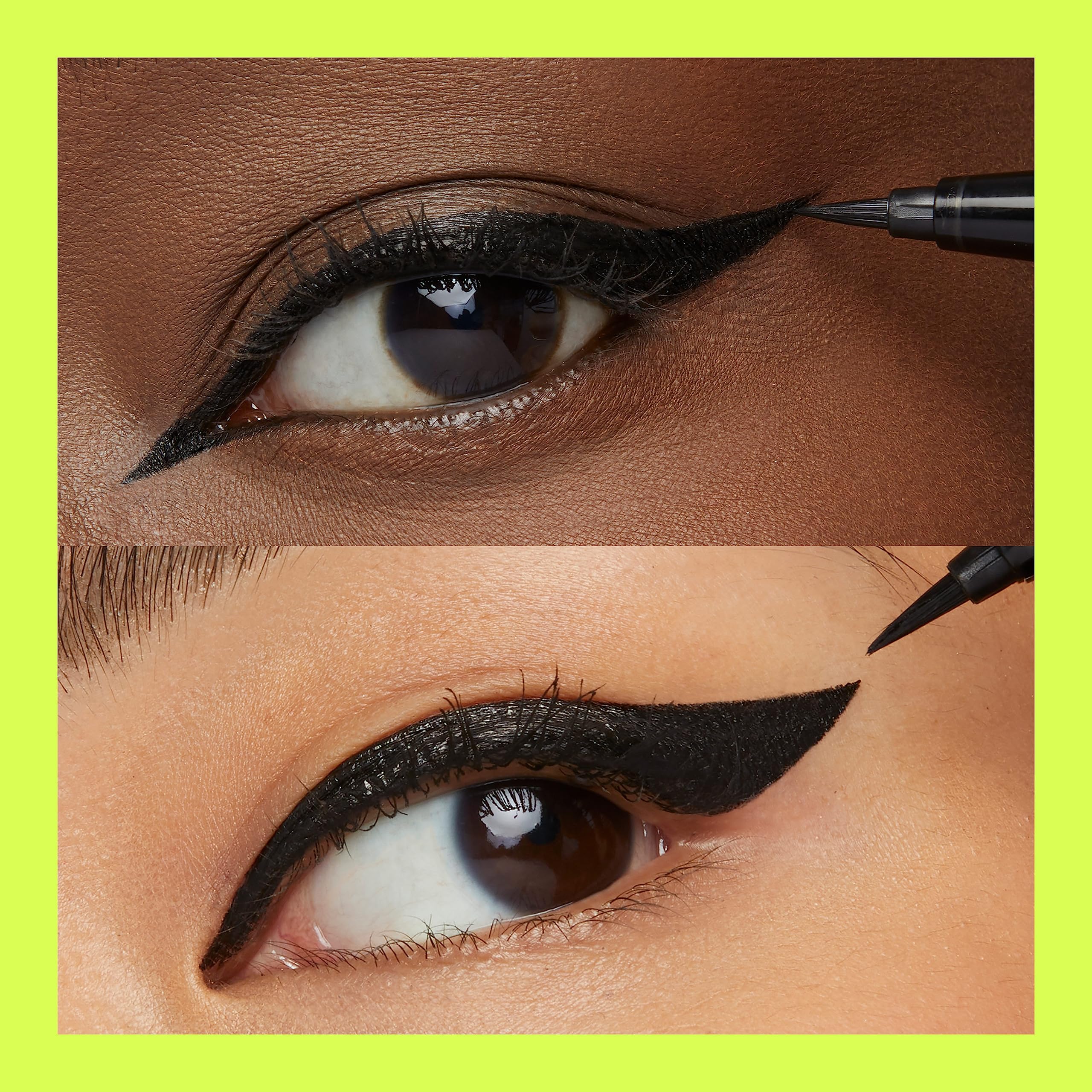 Swatches of Maybelline Tattoo Studio Ink Pen Eyeliner on skin