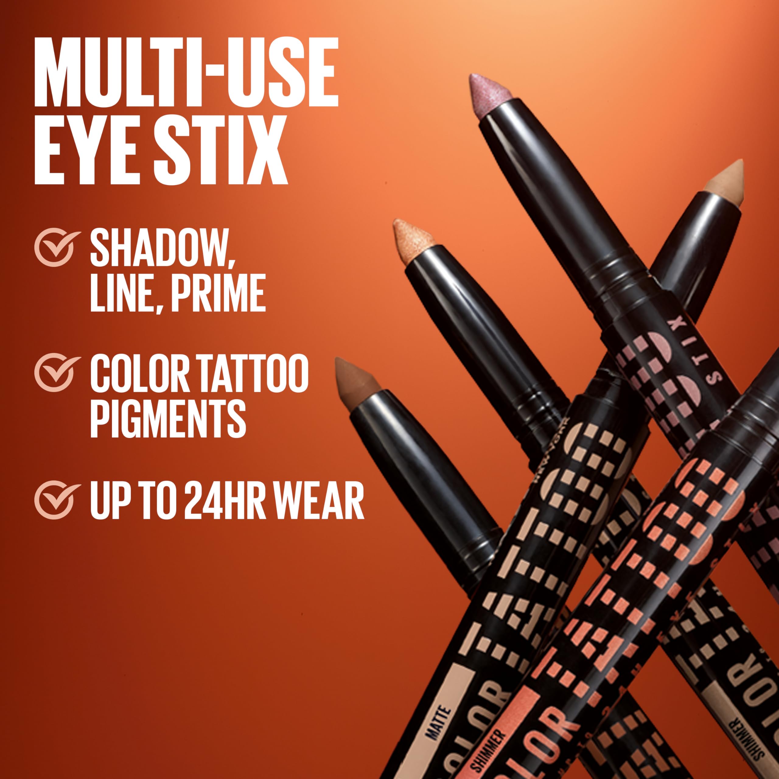 Close up of Maybelline multi-use eye shadow stick applicator tip