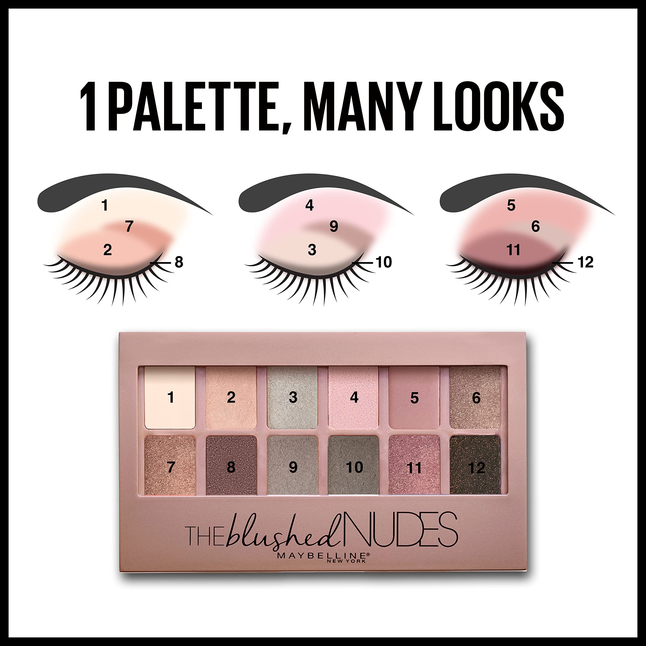 Swatches of Maybelline The Blushed Nudes palette on skin