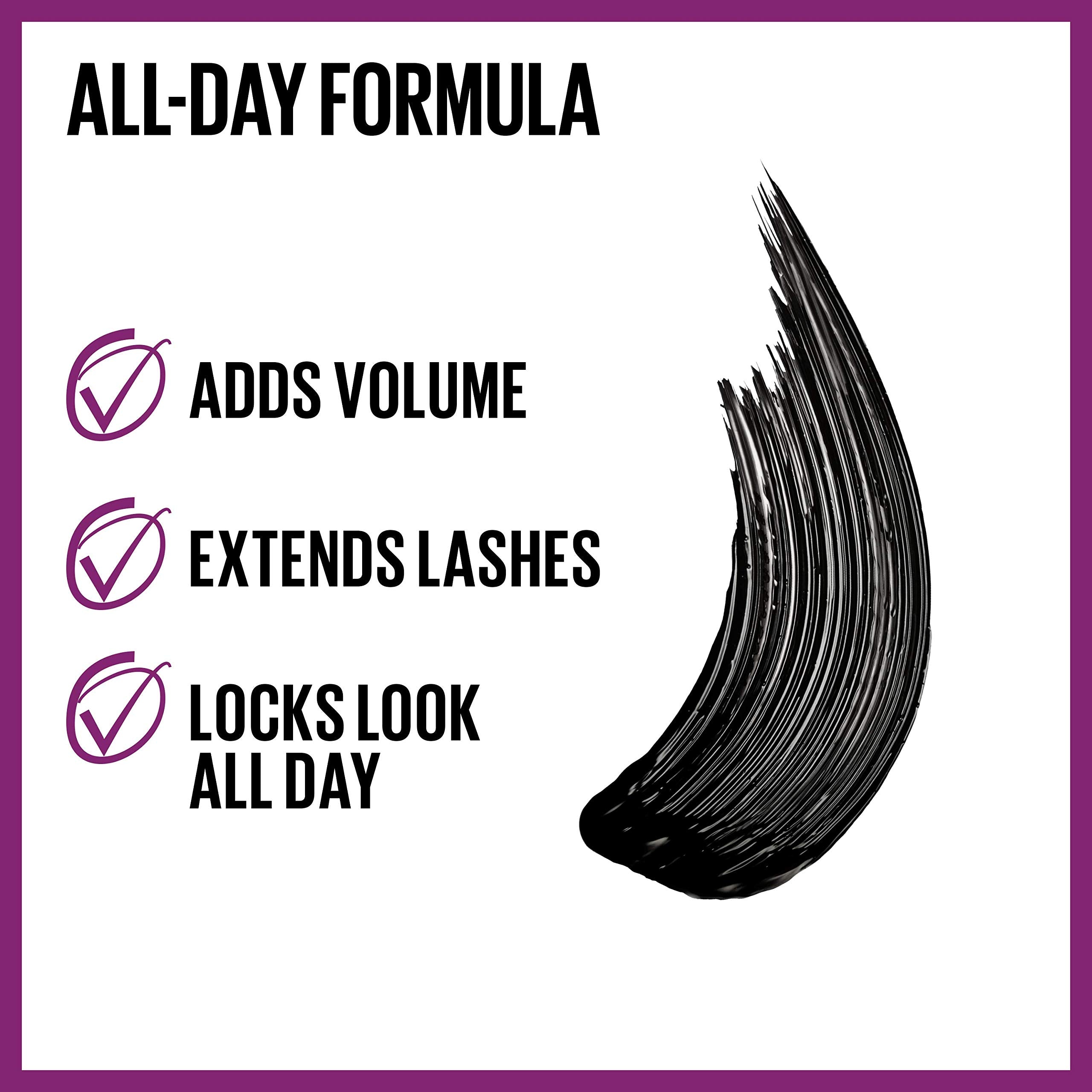 Close up of Maybelline Falsies Lash Lift Very Black mascara shade