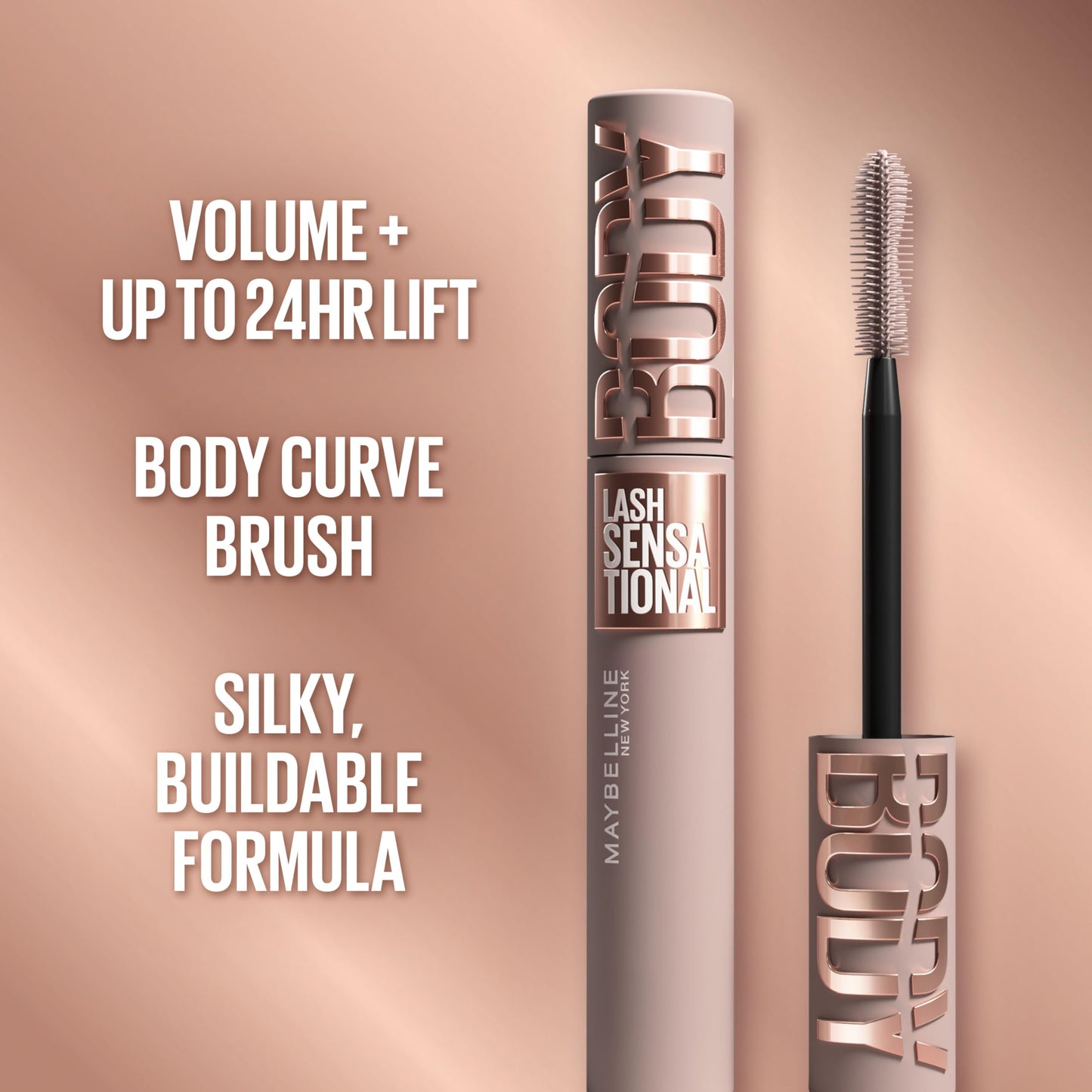 The Blackest Black shade tube displaying product details, fluid ounce size, and ingredients label.