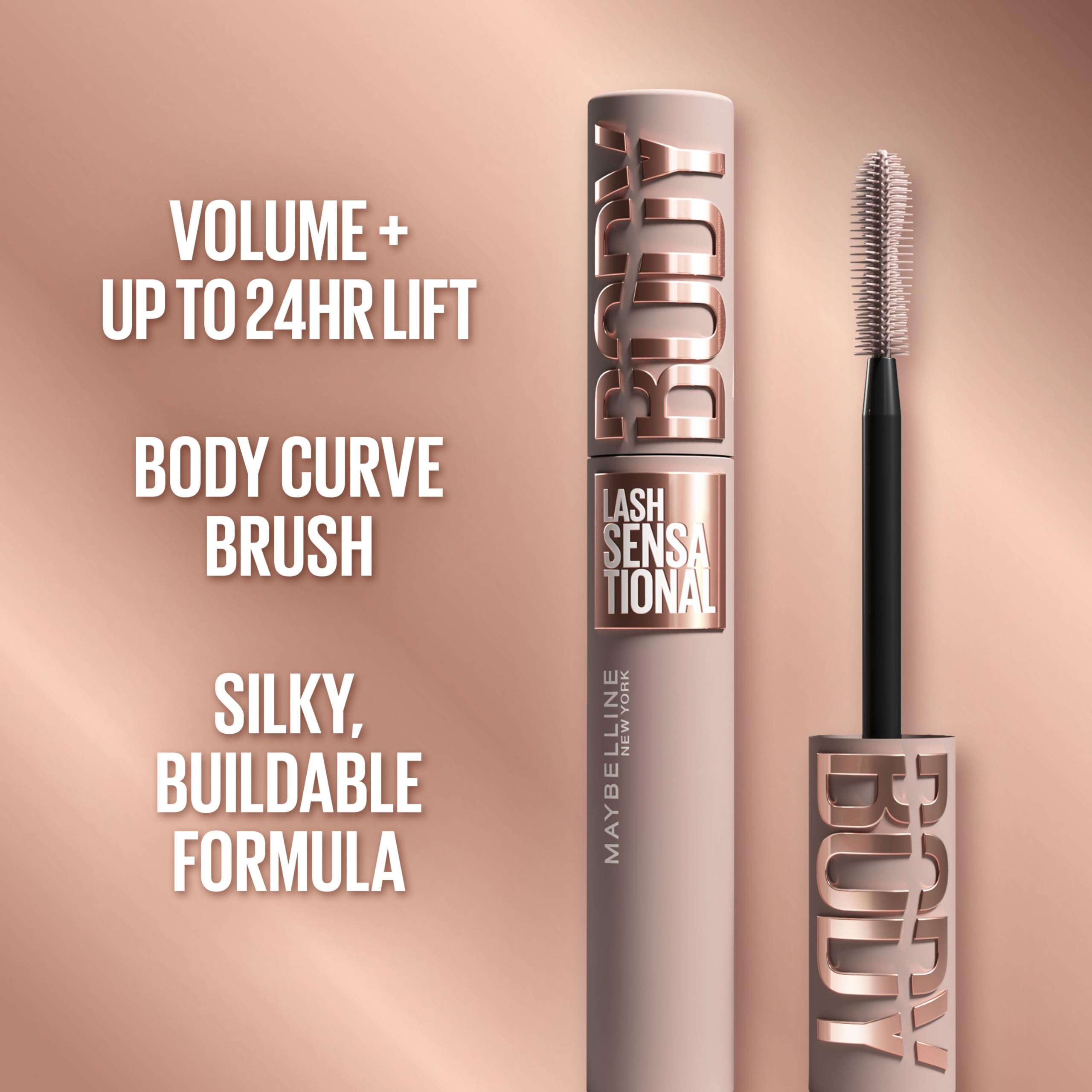 The Blackest Black shade tube displaying product details, fluid ounce size, and ingredients label.