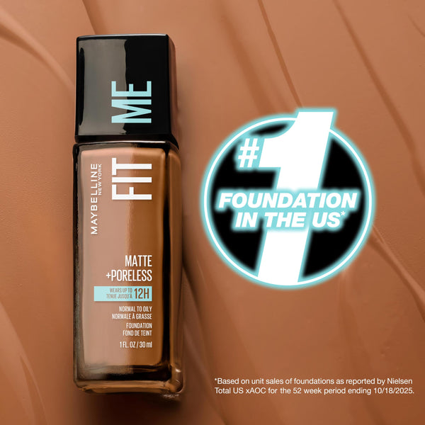 Maybelline matte and poreless foundation back label and details