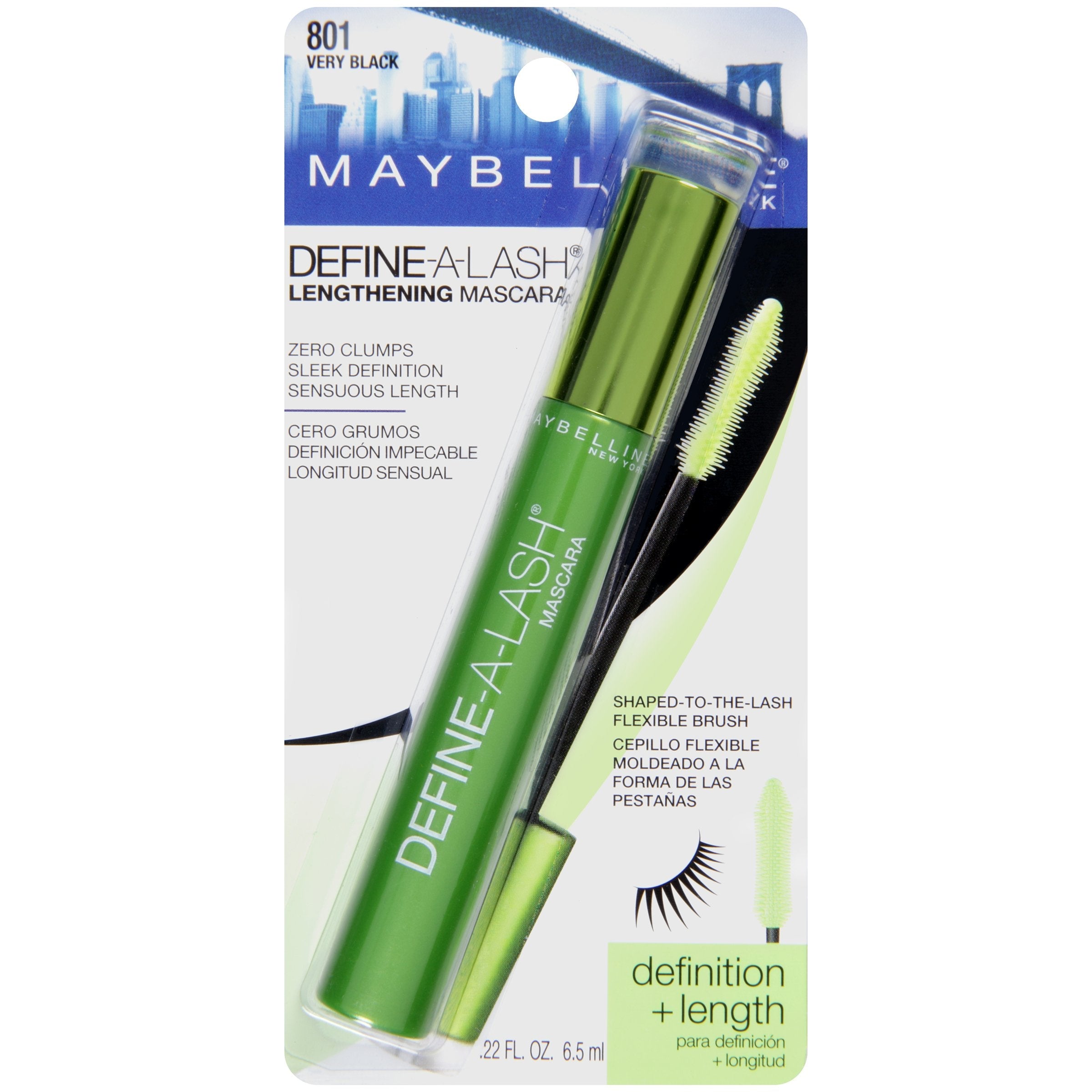 Close up of Maybelline Very Black mascara wand