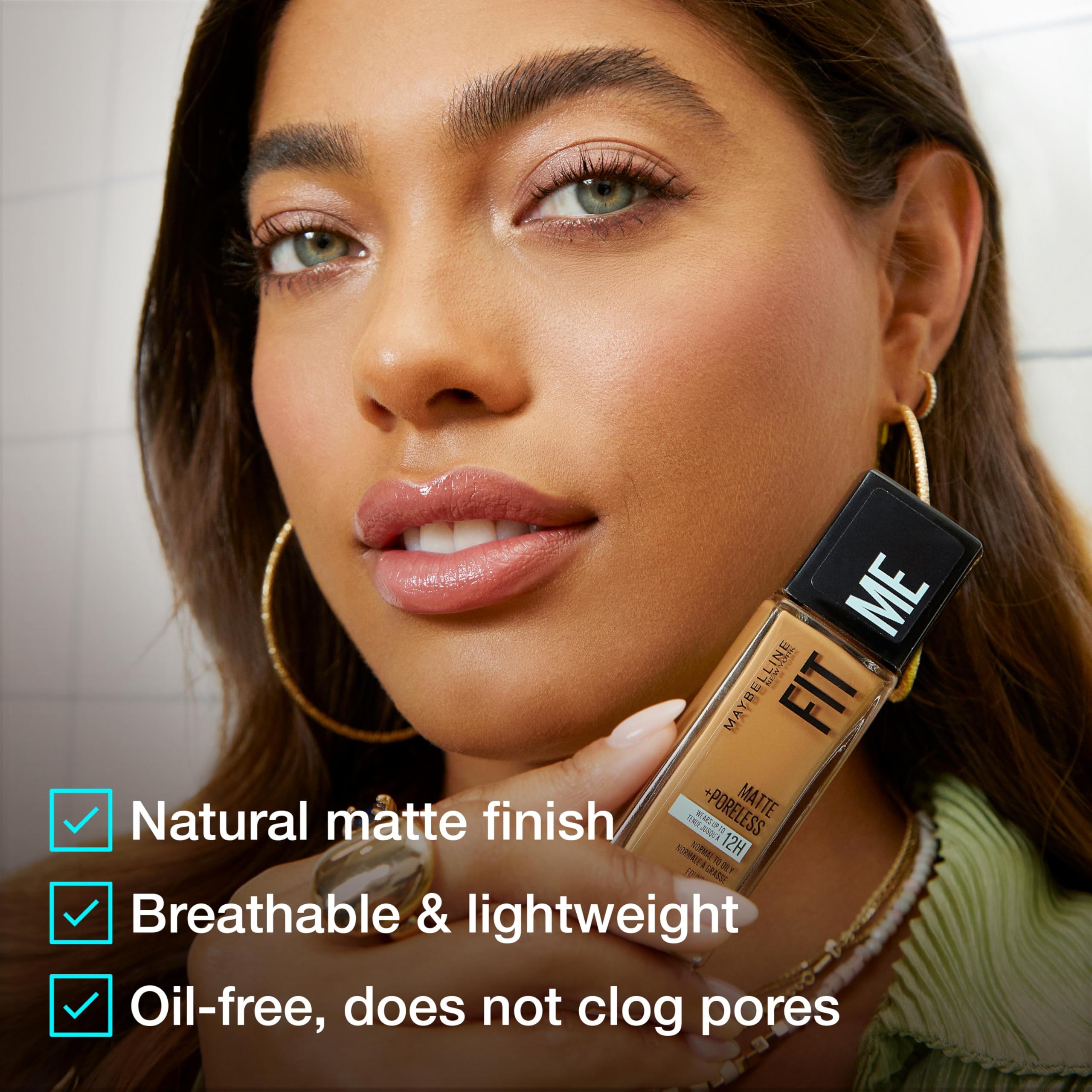 Maybelline Fit Me liquid foundation 220 shade swatch on skin