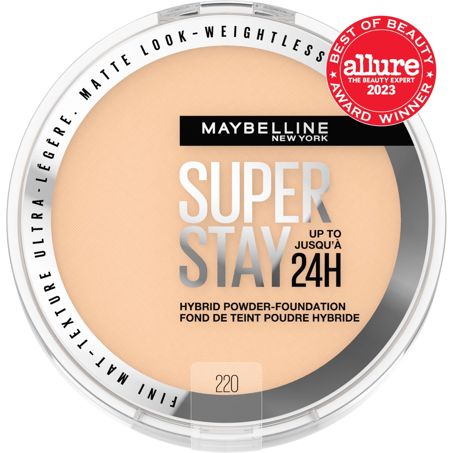 Maybelline New York hybrid powder foundation matte finish compact opened with mirror