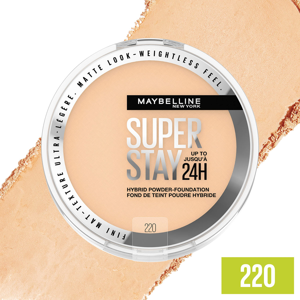 Maybelline Super Stay Hybrid Powder Foundation shade 220 powder texture close up
